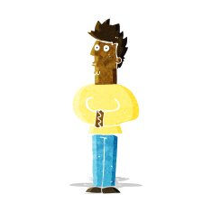 cartoon nervous man N39