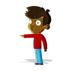 cartoon pointing boy N7
