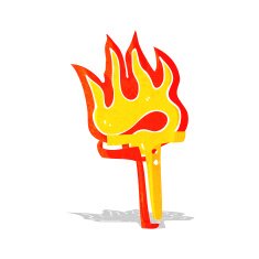 cartoon flaming letter N8
