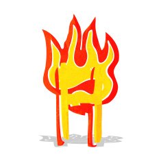 cartoon flaming letter N24
