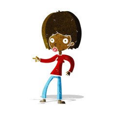 cartoon woman pointing N39