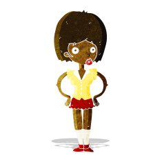 cartoon woman with hands on hips N35