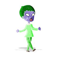 cartoon halloween zombie woman N2