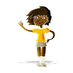 Cartoon Woman Waving N58