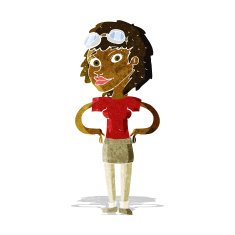 cartoon retro pilot woman N2