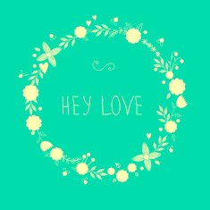 Vintage flowers frame with text