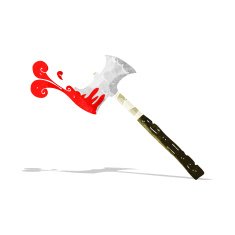 cartoon double sided axe N3