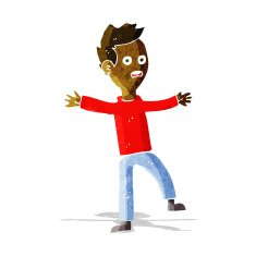 cartoon startled boy N12