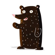 cartoon waving black bear N9