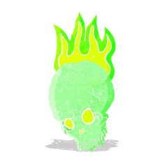 cartoon spooky skull N42