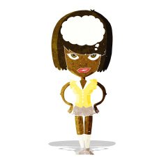 cartoon woman thinking N14
