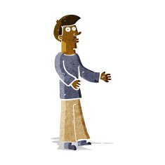 cartoon curious man N17