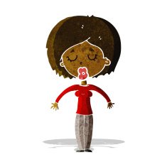 cartoon woman with closed eyes N2