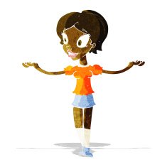 cartoon woman with arms spread wide N2