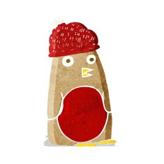 cartoon robin in hat N6