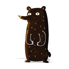 funny cartoon black bear N5