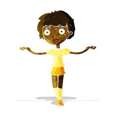 cartoon woman spreading arms N2
