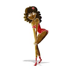 cartoon woman in lingerie N10