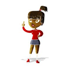 cartoon attractive girl with idea N2