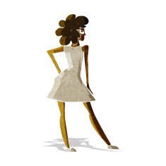 cartoon woman posing in dress N5