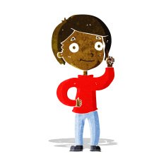cartoon boy with idea N34