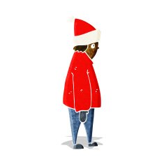 cartoon person in winter clothes N2