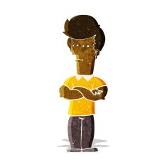 cartoon man with folded arms N6