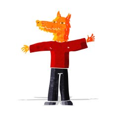 cartoon happy fox man N2