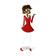 cartoon pretty woman in dress N7