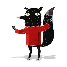 Cartoon Wolf N74