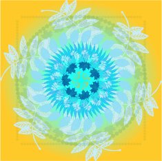 Hand drawn ethnic circular beige ornament N2