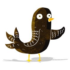 cartoon waving bird N3