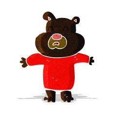 cartoon unhappy black bear N2