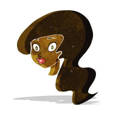 cartoon pretty female face N17
