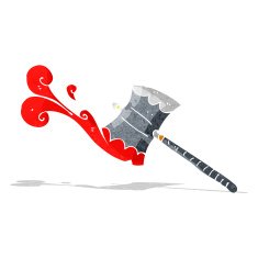 cartoon double sided axe N4