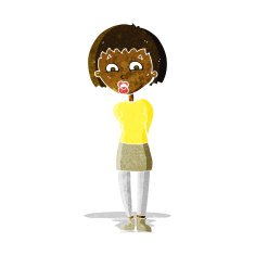 cartoon surprised woman N50