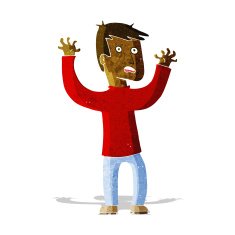 cartoon terrified man N80