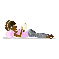cartoon pretty woman reading book
