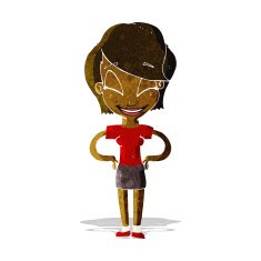 cartoon woman with hands on hips N38