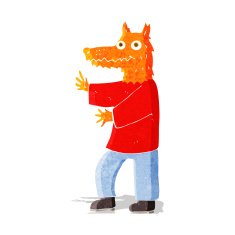 cartoon funny fox man
