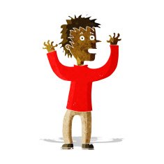 cartoon excited boy N32