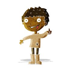 cartoon excited boy N33
