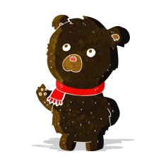 cartoon cute black bear N14