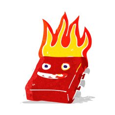cartoon red hot computer chip
