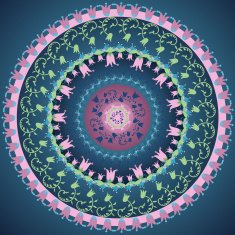 Hand drawn ethnic circular beige ornament N4