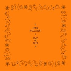 Vector beautiful frame Happy Halloween Trick or treat