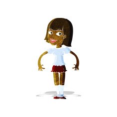 cartoon woman shrugging shoulders N84