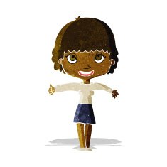 cartoon happy girl N26