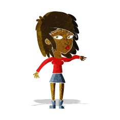 cartoon woman playing it cool N2