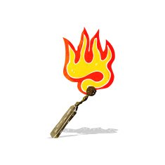 cartoon burning match N12